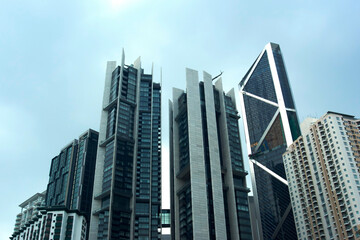 Fototapeta na wymiar Modern skyline with unique architectural high-rises