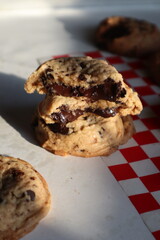 soft cookie with dark chocolate
