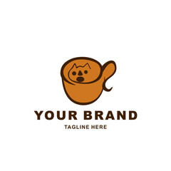 The cup and cat logo is suitable for your drink shop