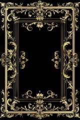 Exquisite Golden Baroque Details on Black Frame