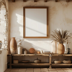 Modern home mockup interior background, 3d render