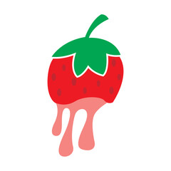 illustration of a cute and attractive strawberry logo
