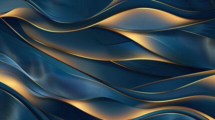 Showcase a modern and elegant abstract background featuring sleek wave lines in shades of blue and...