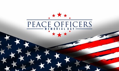 Fototapeta na wymiar Peace Officers Memorial Day is Celebrated Around the United States to Honor The Services of Troops. Abstract Elegant Tribute Design for Those Who Served the Country
