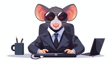 Business mouse flat vector isolated on white background