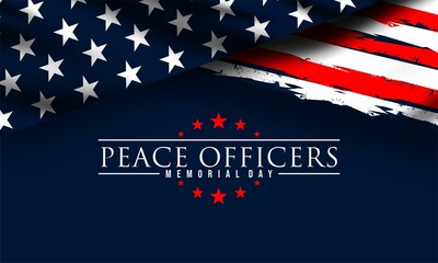 Fototapeta na wymiar Peace Officers Memorial Day is Celebrated Around the United States to Honor The Services of Troops. Abstract Elegant Tribute Design for Those Who Served the Country