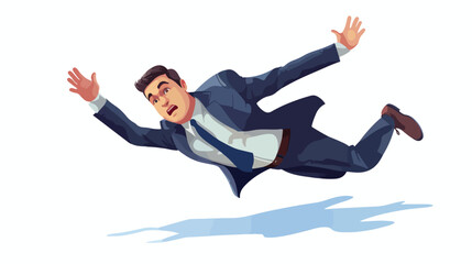 Businessman falling down isolated flat vector isolated