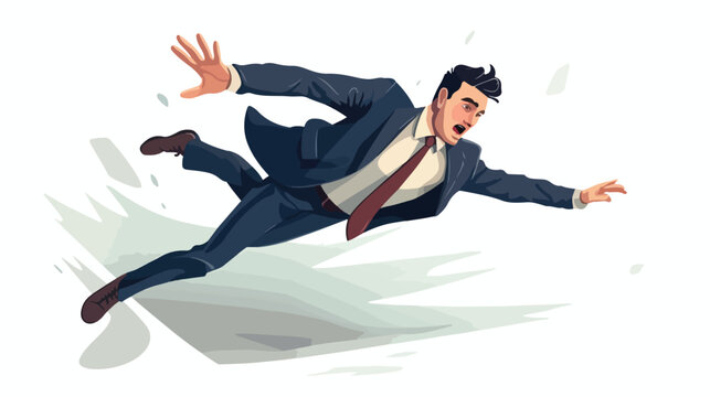 Businessman falling down isolated flat vector isolated
