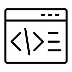 Coding Vector Line Icon