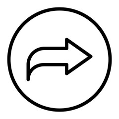 Forward Vector Line Icon