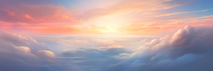 light clouds as a tender and gentle embrace, symbolizing comfort and solace. - obrazy, fototapety, plakaty