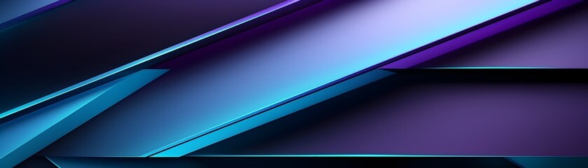 Striking Blue and Purple Digital Art Backdrop with Geometric Patterns and Sharp Edges for Futuristic Designs and