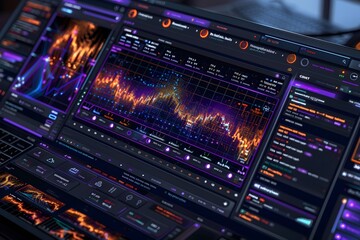 Obraz premium Close Up of Computer Screen With Data Displayed. Generative AI