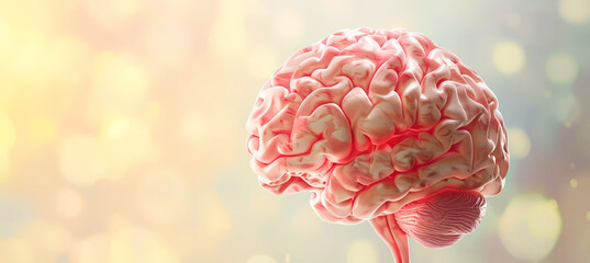 Human brain with blurred background. Generative ai design concept art.