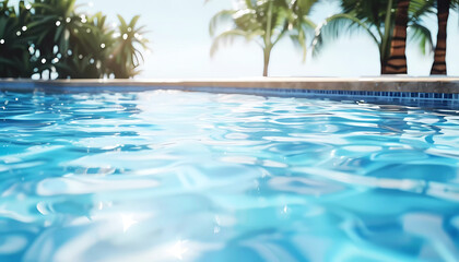 Fototapeta na wymiar Swimming pool background. Generative ai design concept art.