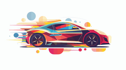 Car icon vector abstract illustration design flat vector