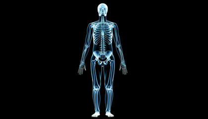 Transparent View of Human Anatomy with Frontal Full-Body X-Ray - 786907368