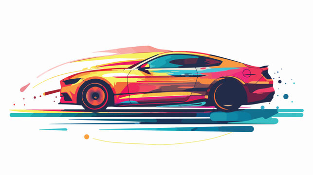 Car icon vector abstract illustration design flat vector