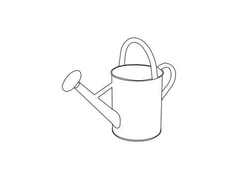 recommend clip art: Watering can vector icon. Hand-drawn black vector outline of a watering can for the garden. Vector watering pot icon for web, mobile, and infographics isolated on a white background.