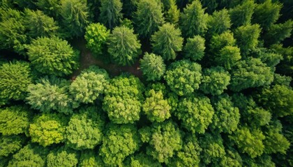 Forest and tree landscape texture abstract background, Aerial top view forest atmosphere area, Texture of forest view from above - obrazy, fototapety, plakaty