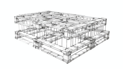 Cargo pallet for warehouse. Logistics shipping concep