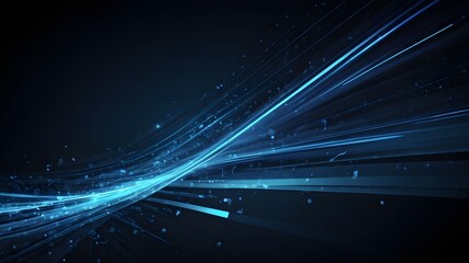 Fiber Optic Lines in Futuristic Light Background, Dynamic Blue Light Streaks and Fiber Optic Speed, Vibrant Blue Streaks for a Futuristic Background, Streaming Blue Light Lines in a Futuristic Style,