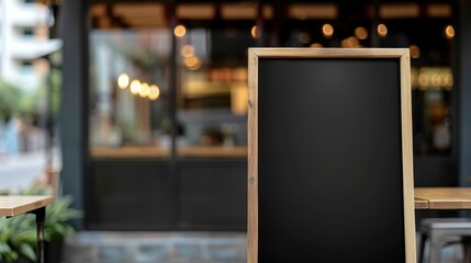 Standing Black Chalkboard Sign Welcoming Guests at the Entrance
