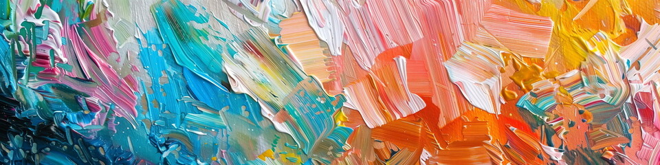 Abstract paint strokes on canvas