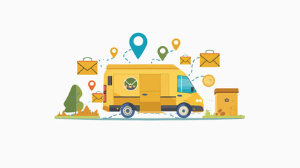 Fototapeta na wymiar Modern delivery technologies courier innovations send