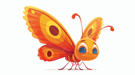 Cartoon butterfly illustration. Cute smiling characte