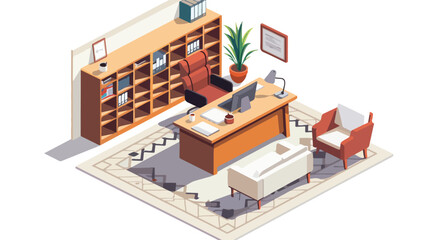 Modern minimalist boss office room interior design
