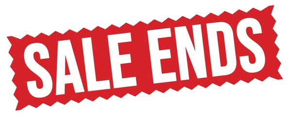 SALE ENDS text written on red stamp sign.