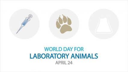 Laboratory Animals World Day, art video illustration.