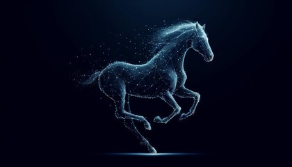 Obraz na płótnie Canvas An image of an abstract galloping horse.