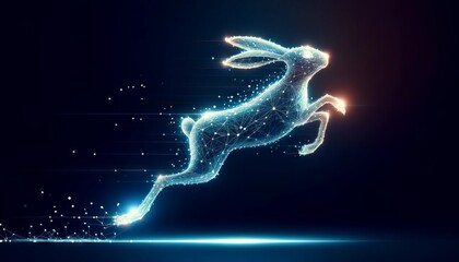 An image of an abstract sprinting hare.