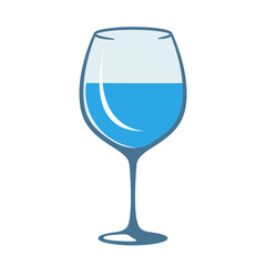 glass of water flat vector illustration logo icon clipart