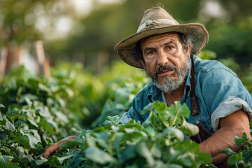 Portrait of a Farmer Tending to His Crop.
