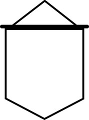 pennant flags mockup , blank vertical banners on flagpole with rounded, straight, pointed and double edges. Isolated medieval heraldic empty ensign templates. on transparent background.