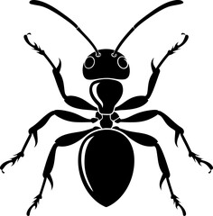 Ant silhouette icon in black color. Vector template design illustration.