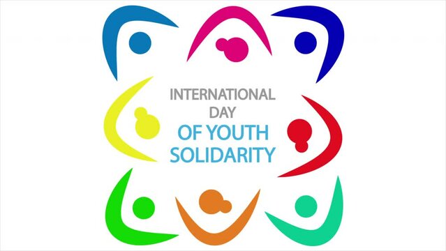 Youth solidarity circle of people, art video illustration.