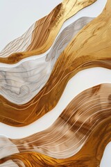 an abstract minimalistic painting with a brown and gold color palette, white background, lines of clay, and organic shapes, highlighting its beauty and elegant composition.