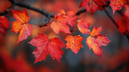 Red maple during the fall season