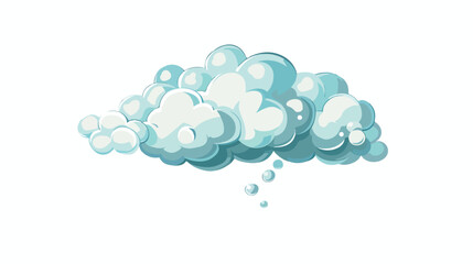 Cartoon thought cloud flat vector isolated on white background