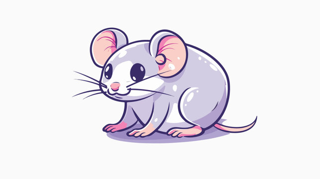 Cartoon vector outline illustration mouse flat vector