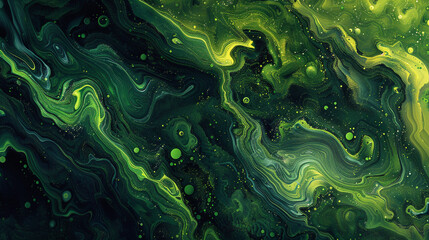 Fototapeta na wymiar Discover the mesmerizing beauty of an abstract green nature landscape wallpaper background illustration, brought to life through Generative AI Technology. 