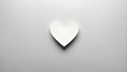 white paper with heart on a background with copy space 