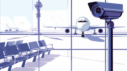 CCTV camera or surveillance operating in airport flat