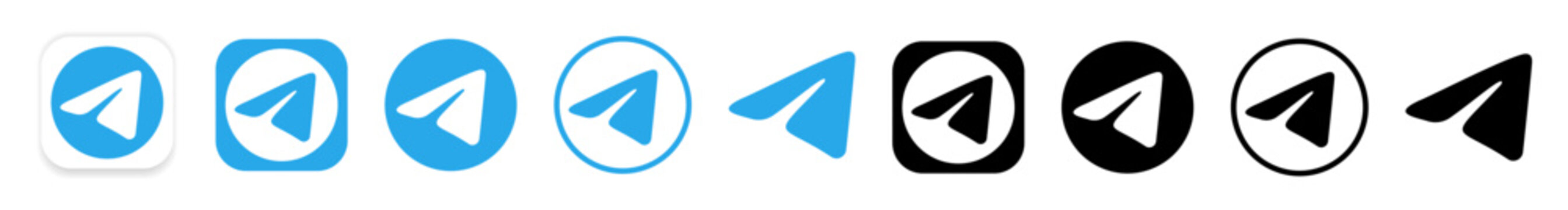 Telegram icon set.Telegram logo collection.Vector