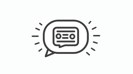 Chat Add speech bubble editable stroke line icon. Com - obrazy, fototapety, plakaty