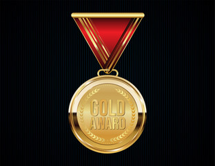 Gold Award badge vector illustration  - 786918336